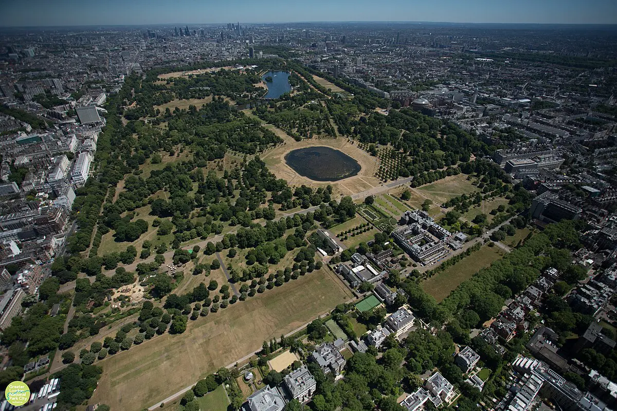 Hyde Park London from the air